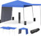 EROMMY 3x3m Faltpavillon mit Doppelmarkisen Wasserdichtes Campingzelt mit 4 Sandsäcken, transportabler Pop up-Pavillon für Garten, Camping & Festivals (Blau)