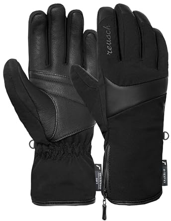 Reusch Skihandschuhe Damen | extra warm, wasserdicht & atmungsaktiv | mit Ziegenleder-Innenhand & Softshell, Winterhandschuhe für Ski, Piste & Outdoor, Größe 6,5-8,5, Madison R-TEX XT