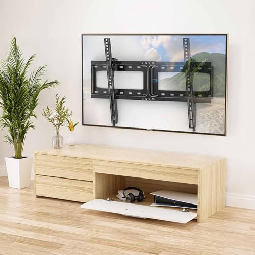 Tv Wall Mount - Ceiling TV Mount Stand, Heavy Duty Tilting TV Mount, for Most 32-75 Inch Flat/Curved TV, Large Low Profile Wall Mount TV Bracket, Fits16/18/24 Stud, Max
