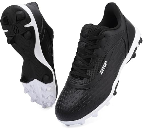 ziitop Baseball Cleats Mens Softball Cleat Turf Shoes for Men Black