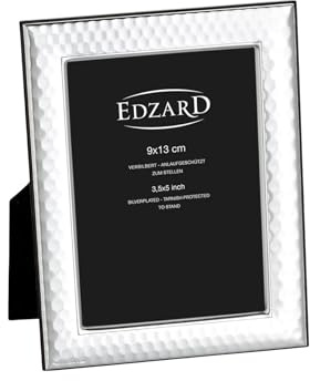 EDZARD Bilderrahmen Casalini (Foto 9x13 cm) versilbert anlaufgeschützt | Silberrahmen für Fotos 9x13 cm, Fotorahmen mit MIRO-SILVER® Versilberung aus Feinsilber 999/000, Holzrücken, Made in Italy