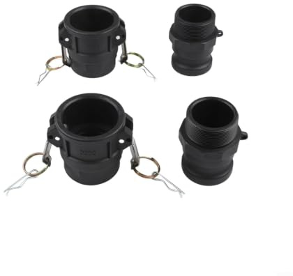 Set di raccordi Camlock in polipropilene con adattatori di tipo D e F per connessioni di tubi da 1 a 2 pollici utilizzati in configurazioni di serbatoio di pompa e trasferimento di fluidi (2 pollici)