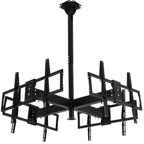 Pull Down TV Mount Over Fireplace for 32-70 Inch Flat Screen Displays Support 3 Screens Commercial Grade TV Ceiling Mount Max VESA 600x400mm 330 Lbs Capacity