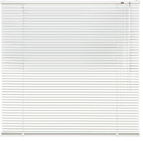 Aluminium Jalousie Alu Jalousette Klemmfix Fenster Tür Rollo ohne Bohren Lamellen Vorhang Weiß Silber Breite 40 bis 240 cm Länge 130 cm 160 cm 220 cm Metall Klemmhalter Sonnenschutz (130 x 130 cm)