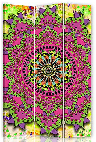 Feeby Paravento divisorio Design Astratto 3 Parti bilaterale Rosa 110x175 cm