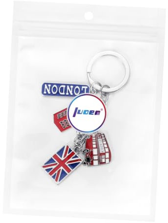 Amosfun Britischer Themen SchlüSselanhäNger Aus Zinklegierung London Souvenir 12X3.5X0.5Cm SchlüSselring FüR Taschen Dekoration Und Geschenk