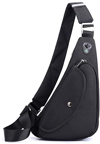 FANDARE Ultraleicht Brusttasche Herren Sling Bag Umhängetaschen Schultertasche Sporttasche Crossbody Bag für Freien Reisen Wandern Hiking Joggen Crosscover Daypacks Schwarz