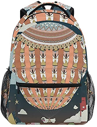 BEUSS Luftballon Mops Welpe Studentenrucksack Kinderrucksack Büchertasche Schülerrucksack Laptop Rucksäcke für die Reise Teen Mädchen Jungs