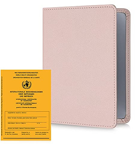 kwmobile Impfpass Hülle aus Kunstleder - Impfausweis Schutzhülle Cover für Impfbuch Impfbescheinigung - Kinder Erwachsene Rosegold