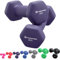 TOSANEO 2er Set Hanteln Neopren Kurzhanteln Gewichte für Gymnastik Aerobic Fitness Hantelset 2X 1,0kg bis 5,0kg Hantel 2X 2,0kg Purple