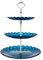 Soporte para Bandeja de Tartas, 3 Niveles,Soporte de Tartas de Fruta Redondo,Desmontable Soporte de Postre para Tea Party/Bodas/Fiestas(Azul)
