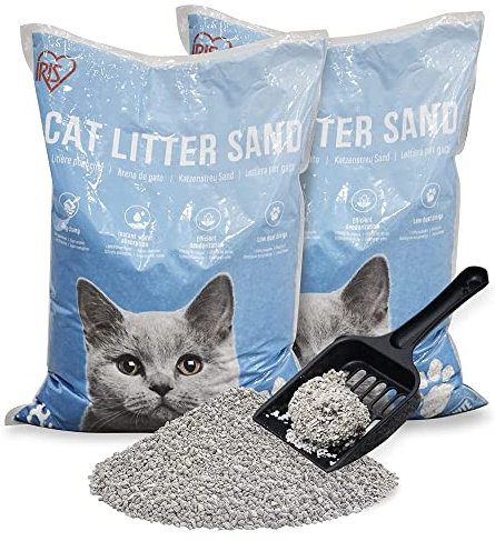 Iris Ohyama, Natural light litter, Clumping, Bentonite, Odorless , Set of 2, L35 x W48 x H7cm , Unit , Dust-free, Biodegradable , KF-80, For Cats , Natural