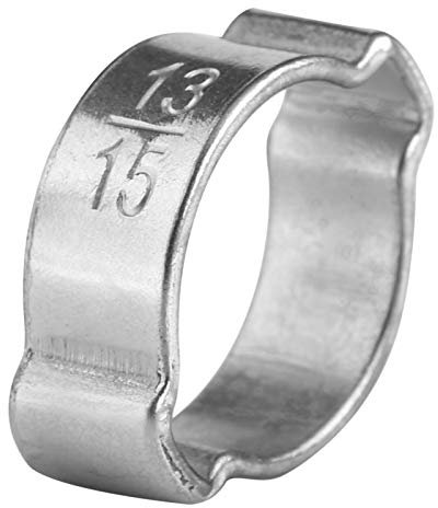 10 Stück Klemmschlauchschelle, Schlauchbefestigung, Schlauchschellen, Ohrschellen Verzinkter Edelstahl Zwei-Ohr-Schlauchschelle 5-23 Mm für Fule Benzinrohrschelle(13-15Mm)