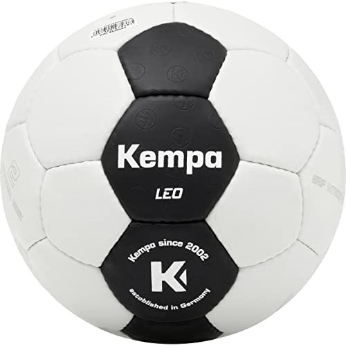 Kempa LEO BLACK&WHITE Handball Trainings- und Spielball strapazierfähig und griffig - für jede Altersklasse geeignet - schwarz/weiß - Größe 2