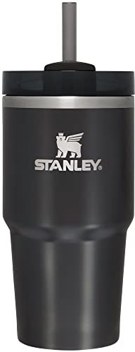 STANLEY Quencher H2.0 FlowState - Vaso aislado al vacío de acero inoxidable con tapa y popote para agua, té helado o café, batidos y más, 10-10826-029, color carbón brillante
