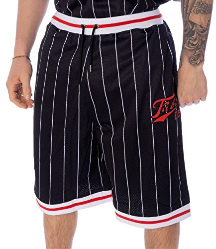 FUBU Varsity Pinstriped Mesh Short Herren black red white L