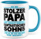 Vater Tasse Geschenk zum Vatertag von Sohn Geschenkidee stolzer Papa Teetasse Geburtstag Kaffeetasse für Papi Kaffeebecher Väter Spruch lustig Vatertagsgeschenk Becher
