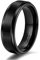Titaniumcentral Ring Herren Damen Schwarz Wolframcarbid Gebürstet Verlobungsringe Eheringe Trauringe 6mm 8mm (6mm,57 (18.1))