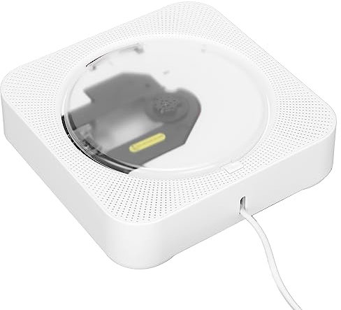 Lecteur DVD Portable, Lecteurs CD DVD à Montage Mural, Lecteur de Musique avec Télécommande, Haut-parleurs HiFi Intégrés, Radio FM, avec Kit de Montage Mural pour Profiter (Prise UE)