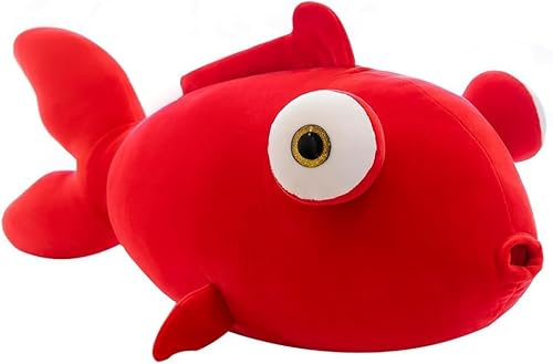 JOSON Goldfish Plüsch Stofftier Weiches Goldfisch Puppe Kissen Geburtstag für Jungen und Mädchen (34,8 cm) (Rot)
