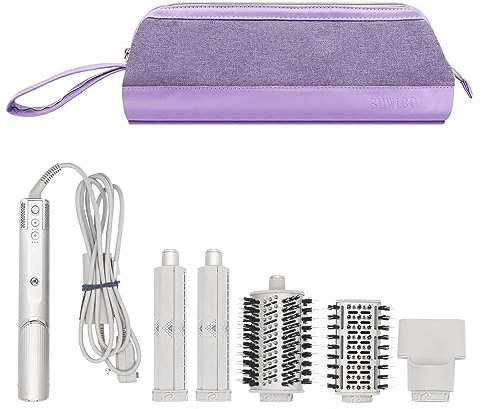 Buwico Airwrap Travel Case for Dyson/Shark Flexstyle, Travel Pouch for Complete Styler and Attachments, Travel Bag for Hair Dryer (Purple)