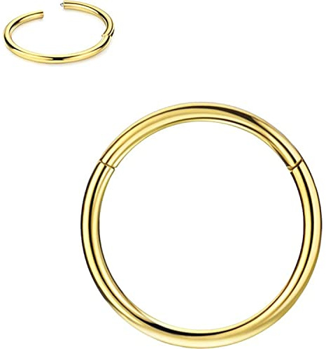 YEBOCIYO Septum Piercing Ring Tragus Piercing Rook Piercing Conch Piercing Helix Piercing Nase Lippe Bauch Piercing 316L Chirurgenstahl Gold Silber Rosegold Schwarz Regenbogen 20G/18G/16G/14G