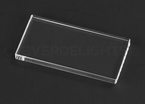 CleverDelights Rechteckige Glasfliesen, 2,5 x 5,1 cm, transparent, 10 Stück