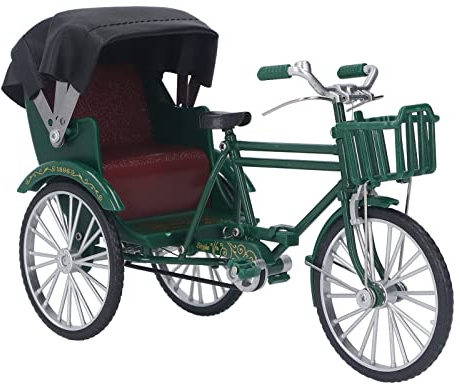 Dekoratives Rikscha-Modell Im Retro-Design und 3-Rad-Rikscha-Desktop Zur Dekoration, 3-Rad-Desktop-Ornament aus Legierung für die Heimdekoration (Green)