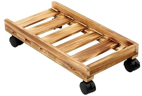 CPU Ständer PC Cart ATX-Case,Rollbrett für Computer,Computerturmständer CPU-Ständerwagen mit Schutzseiten,CPU Rollständer Computer Tower Cart,echtes Holz,Belüftung