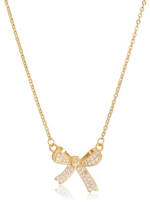 HecticCore Gold Schleifenkette18K, Gold dünne Kette Fliege Halskette, exquisite modische moderne Anhänger-Schleifein Schleifenform. Schönes Geschenk für Damen und Mädchen (40+5CM)