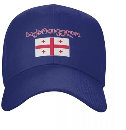 MIATCENRT Baseballkappe Mit Georgia-Flagge – Outdoor-Sport, Atmungsaktive, Leichte Hüte, Verstellbare Unisex-Trucker-Mützen, Patriotische Mütze Mit Länder-National-Neuheit, Blau, Einheitsgröße