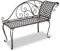 Makastle Gartenbank Recamiere mit Metallrahmen, Garten Chaiselongue Sonnenliege Sitzbank Parkbank Balkonbank Gartenmöbel, 128 cm Stahl Antik Braun