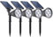 Lot de 4 spots solaires projecteurs 2en1 à piquer ou à fixer éclairage puissant dimmable LED blanc SPIKY H42cm