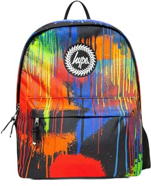 Hype Boy's Spray Paint Badge Backpacks, Black, One Size