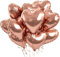 18 Zoll Herzluftballons Roségold, 10 Stück Rosegold Herzluftballons Hochzeit, Roségold Luftballon Liebes Herz Folienballons Helium für Geburtstag Babypartys Verlobung Valentinstag Party Dekoration