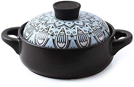 Kasserolle,Keramik Schmortopf Ceramic Round Casserole, Large Slow Cooker With Dual Handles And Lid(3.5L)