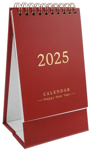 LALAFINA Odernichtoderdoch Kalender Schreibtischkalender Tischkalender 2024–2025 18 Monate Mini-tischkalender Stehend Flip- Juli 2024–dezember 2025 Stand-up-tischkalender Für Büro Rot