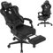 Sedie Gaming, Poltrona Altezza Regolabile con poggiatesta, Sedia da Ufficio Ergonomica, e supporto lombare sedia grande in PC, girevole a 360 gradi Sedia da gioco in pelle PU, Nero