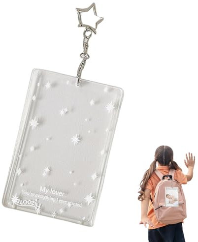 Generico Acrylic Photocard Holder, Cute Pendant Keychain Holder, Customizable Photocard Holder, Hard Card Protector Case for Meal Cards, Bus Cards, Photos, Student Card and Badge Holder,