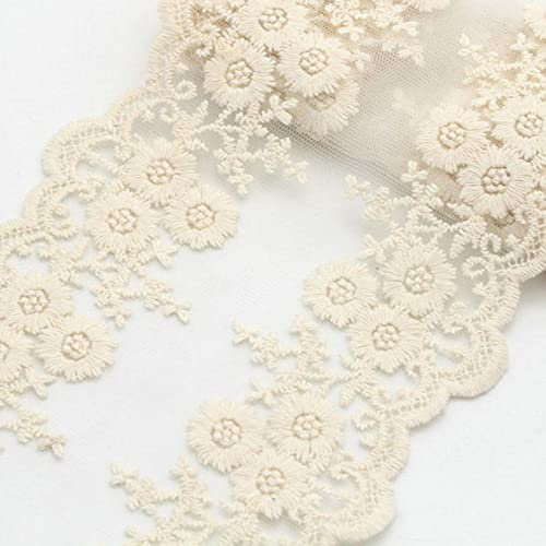 CHFYIJYHM 91,5 cm (1 Yard/Los) Blumenspitzenbesatz Stoffbänder für Hochzeitsdekoration, DIY, Kleid, Nähen, Kleidung, Nähmaterial, Spitze (Farbe 2, 12,5 cm)