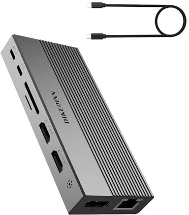 DIKEQINN 13 in 1 USB C Docking Station,USB C Hub Triple Display, with HDMI,DP,Ethernet, 1080p VGA, 100W Power Delivery, USB-A/C Data Ports for Dell XPS, HP Laptops, MacBook,and More