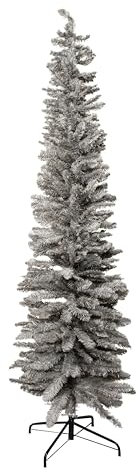 Samuel ALEXANDER 8ft (2.4m) Grey Artificial Pencil Christmas Tree With Green Metal Stand and 460 Tips