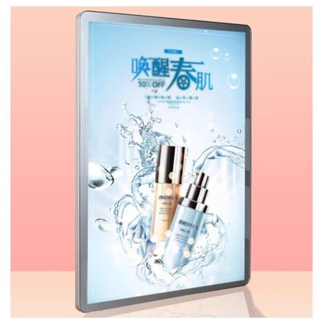 MQDLJSE LED-Schild aus Acryl, Leuchtkasten, an der Wand montiertes Ladenschild-Display, magnetischer schmaler Leuchtkasten, LED-hintergrundbeleuchteter Filmplakatrahmen für Business-Bars u