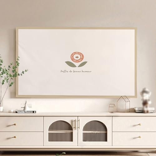 Indoor TV Cover For Led Lcd Flat Curved Screen TV Dust Cover With Simple Printing Waterproof TV Covers For Smart TVs(Size:24IN(W59xH35CM),Color:A)