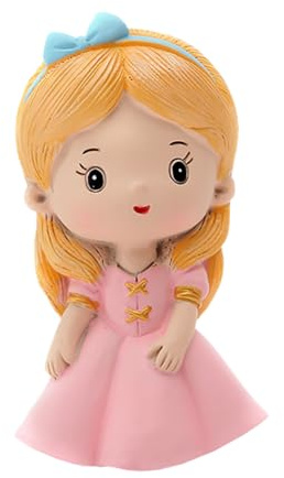 Prinzessin Rosa Kuchenverzierung aus Kunstharz, 1 Stück für Kuchen | Niedliche Cartoon Figur, Partydeko und Backdekoration, für Geburtstag und Tisch, Liebevolle Optik