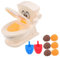 Abaodam 1 Set Poop Toilet Ejection Teacup Brush Cleaning Brush Jar Lid Stickers Kit Toilet Spring Stylus Toilet Stickers Object Figurine Parent- Toilet Kit Plastic