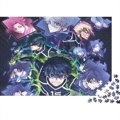 Blaues Schloss Puzzles 1000 Teile Schwer Puzzle Spielzeug Pädagogisches Spiel Impossible Fußball-Anime Herausforderung Spielzeug Für Erwachsene Kinder 1000pcs (75x50cm)