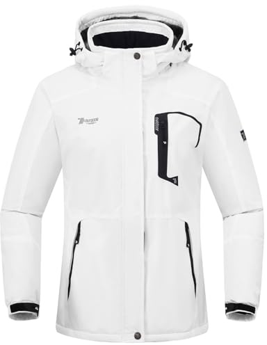 Rdruko Winterjacke Damen Wasserdicht Skijacke Snowboardjacke mit Kapuze | Winddicht Atmungsaktiv Schneejacke Softshelljacke Fleece Gefüttert Verdickt Wanderjacke Winter Outdoor Jacken