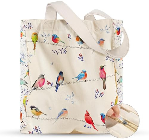 Premium Canvas Tote Bag, Foldable Tote Bags with Zip Closure & Inner Pocket, Spacious Women's Totes, Versatile Tote Bag for Women, Eco-Friendly Shopping Bag, Ideal for Daily Use, School, Shopping