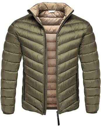 Amaci&Sons Herren gefütterte Steppjacke Outdoor Basic Übergangsjacke 9117